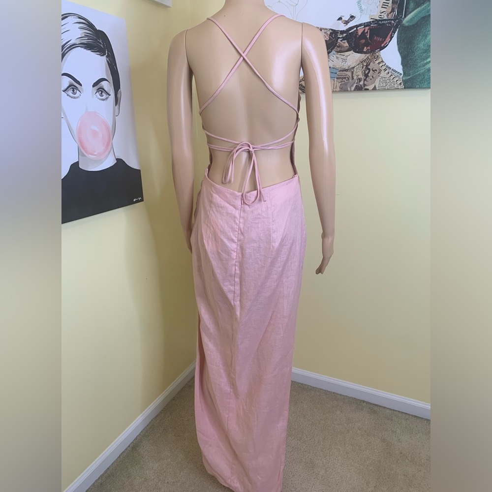 💫HP‼️💫 NWT Revolve RUMER THE LABEL “Loulou” Linen Maxi Dress in Prima, Sz Medium - Picture 8 of 11